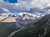 Snow-capped peaks and lush valleys showcased in stunning landscape, Kyrgyzstan, Central Asia, Asia