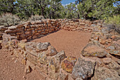 The main house of the ancient Tusayan Ruins at Grand Canyon South Rim, UNESCO World Heritage Site, Arizona, United States of America, North America