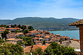 Ohrid hill view with Lake Ohrid in the distance, Macedonia, Europe