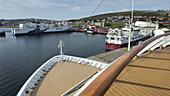 Blick vom Kreuzfahrtschiff, Lerwick, Shetlands, Schottland, Vereinigtes Königreich, Europa