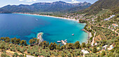 View of Chrysi Ammoudia and mountainous background, Thassos, Aegean Sea, Greek Islands, Greece, Europe