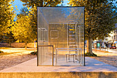 Gimme Shelter by the artist Nathalie Talec, associated with architect A. Nossovski and designer S. Dwernicki, installed in front of the Cite du Design, Saint-Etienne, Loire department, Auvergne-Rhone-Alpes region, France, Europe