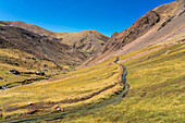 Tal in den Anden, in der Nähe des Regenbogenbergs, Bezirk Pitumarca, Region Cusco (Cuzco), Peru, Südamerika