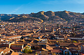 Ansicht der Kathedrale von Cusco (Cuzco) und der Kirche der Gesellschaft Jesu, UNESCO-Welterbe, Cusco (Cuzco), Provinz Cusco, Region Cusco, Peru, Südamerika