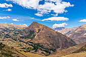 Terrassen in Pisaq (Pisac), UNESCO-Weltkulturerbe, Pisaq, Heiliges Tal, Provinz Urubamba, Region Cusco (Cuzco), Peru, Südamerika