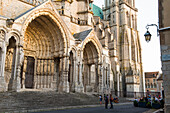 Facade and northern portal (Portal of the Alliance) of the Cathedral, UNESCO World Heritage Site, Chartres, Eure-et-Loir department, Centre-Val-de-Loire region, France, Europe