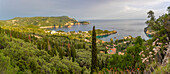 View of coastline from Tomateli, Corfu, Ionian Sea, Greece, Europe, Corfu, Ionian Sea, Greek Islands, Greece, Europe