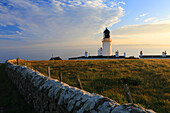 Dunnet Head Lighthouse at summer solstice sunrise, Caithness, Highlands, Scotland, United Kingdom, Europe