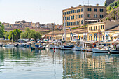 View of boats the Old Port Marina, Corfu, Ionian Sea, Greek Islands, Greece, Europe