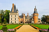 French formal garden style laid out by master gardener Patrick Pottier according to the plans of Andre Le Notre the famous gardener of King Louis XIV, Chateau de Maintenon, Eure-et-Loir department, region Centre, France, Europe