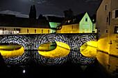 Illumination of the Bouju bridge, Chartres, Eure-et-Loir department, Centre region, France, Europe