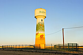 Mural painting, by Ateliers Adeline, on a water tower at Blevy, Natural region of Thymerais, department of Eure-et-Loir, Centre-Val de Loire region, France, Europe