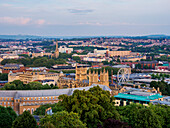 View towards the City Hall and Cathedral Church of the Holy and Undivided Trinity, Bristol, England, United Kingdom, Europe