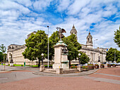 South African War Memorial and Cardiff Crown Court, Cardiff, Wales, United Kingdom, Europe