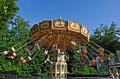 Chair swing ride at Tivoli Friheden, amusement park, Aarhus, Jutland Peninsula, Denmark, Europe