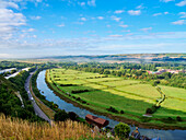 River Ouse, elevated view, Lewes, East Sussex, England, United Kingdom, Europe