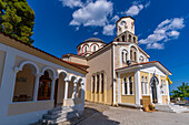 View of Holy Church of the Dormition of the Virgin, Kavala, Dimos Kavalas, Eastern Macedonia and Thrace, Gulf of Thasos, Gulf of Kavala, Thracian Sea, Greece, Europe