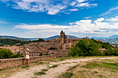 Cathedral and Palazzo Ducale seen from the Albornoz Fortress, Old Town, UNESCO World Heritage Site, Urbino, Marche, Italy, Europe