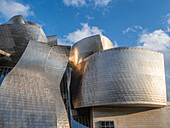 Titanfassade des Guggenheim-Museums, entworfen von Frank Gehry, Bilbao, Baskenland, Spanien, Europa