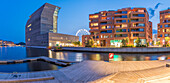 View of the Munch Museum from Bispekaia at dusk, Oslo, Norway, Scandinavia, Europe