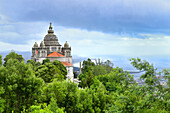 Blick über das Heiligtum des Heiligsten Herzens Jesu, Santa Lucia Kirche, Viana do Castelo, Minho, Portugal, Europa