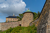 View of the Akershus Fortress, from outside of the walls on a sunny day, Oslo, Norway, Scandinavia, Europe