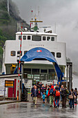 Ferry service on the Aurlandsfjord, an arm of the Sognefjord, the largest fjord in all of Norway, Vestland, Norway, Scandinavia, Europe