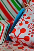 Extreme close up of gift boxes