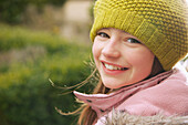 Smiling Young Girl Outdoors