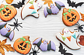 Multicolored Halloween homemade cookies