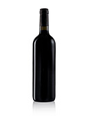 Dark wine bottle on a clean, isolated background