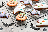 Multicolored Halloween homemade cookies