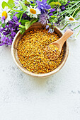 Healthy bee pollen grains