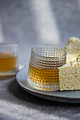 Georgian sulguni cheese paired with traditional amber wine