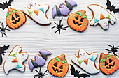 Multicolored Halloween homemade cookies