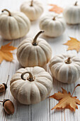 White decorative pumpkins