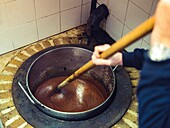Traditional Mallorcan liqueur Palo during production