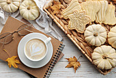 Autumn composition. Cosy atmosphere at home