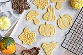 Preparation of festive biscuits for baking in the oven
