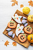 Multicolored Halloween homemade cookies