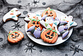 Multicolored Halloween homemade cookies