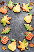 Multicolored autumn homemade cookies