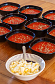 Watermelon gazpacho served at a healthy food workshop