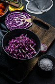 Fresh ingredients for a healthy vegetable salad