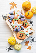 Multicolored Halloween homemade cookies