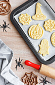 Preparation of festive biscuits for baking in the oven