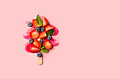 Creative fruit arrangement resembling an ice cream cone