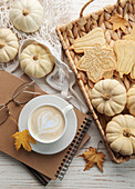 Autumnal composition. Cosy atmosphere at home