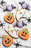 Multicolored Halloween homemade cookies