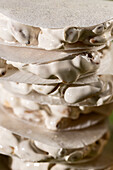 Christmas nougat mix in close-up - Turron de Alicante set in scene